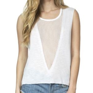 Emma and Sam Deep V Mesh Tank Top